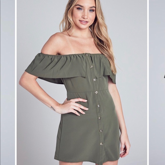 Olive dress - Picture 2 of 2